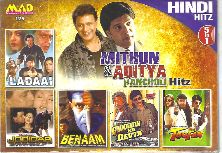 Mithun & Aditya Hitz-Ladaai,Jodijar,Benaam,Gunahon Ka Devta,Toofan ( 5 IN 1)