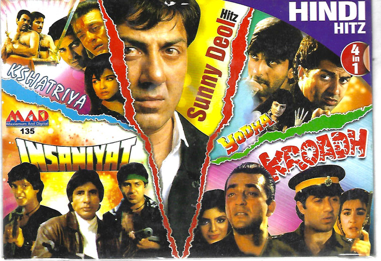 Sunny Deol Hitz-Kshatriya,Insaniyat,Yodha,Kroadh( 4 IN 1 )