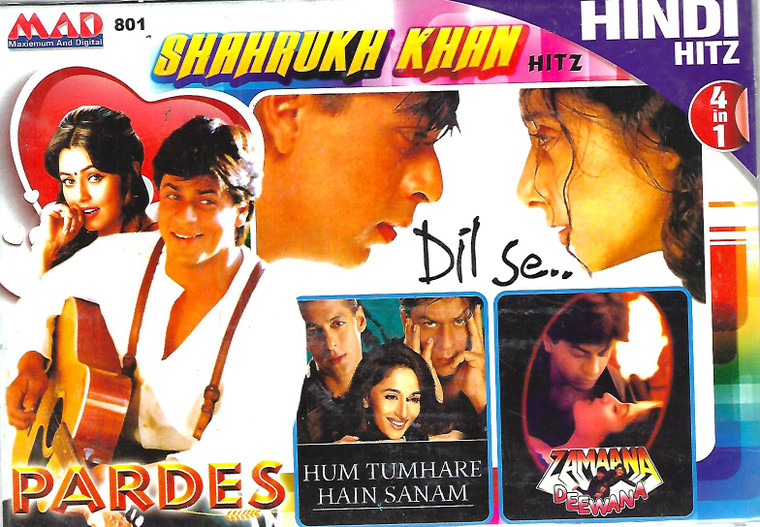 Shahrukh Khan Hitz-Dil Se,Pardes,Hum Tumhare Hain Sanam,Zamaana Deewana ( 4 IN 1 )