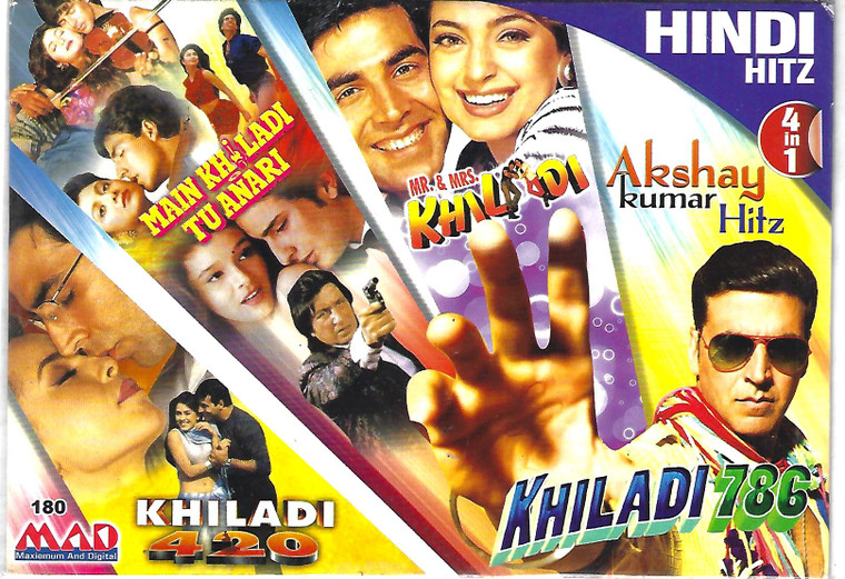 Akshay Kumar Hitz-Main Khiladi Tu Anari,Khiladi ,Mr.& Mrs.Khiladi,Khiladi 786 (  4 IN1 )