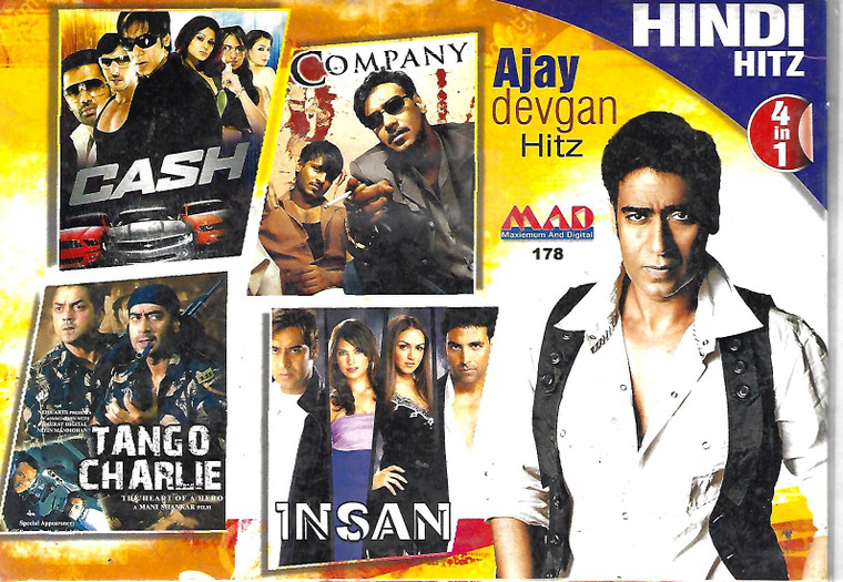Ajay Devgan Hitz-Company,Cash,Tango Chalie,Insan ( 4 IN 1 )