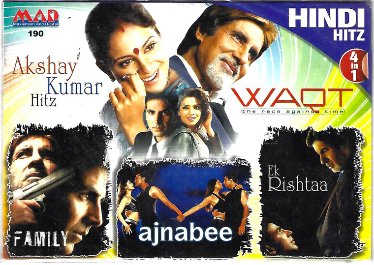 Akshay Kumar Hitz-Waqt,Family,Ajnabee,Ek Rishtaa  (  4 IN1 )