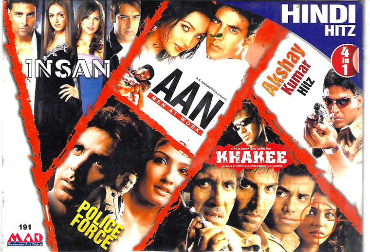 Akshay Kumar Hitz-Insan,Aan,Khakee,Police Force  (  4 IN1 )