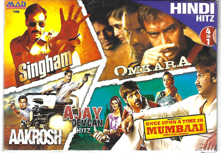 Ajay Devgan Hit-Singham,Qmkara,Aakrosh,Once Upon A Time In Mumbaai ( 4 IN 1 )