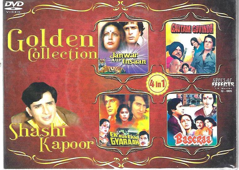 Golden Collection  Shashi Kapoor-Janwar Aur Insaan,Gautan Govinda,Ek Aur Ek Gyaraah,Baseraa   (4 IN 1 )