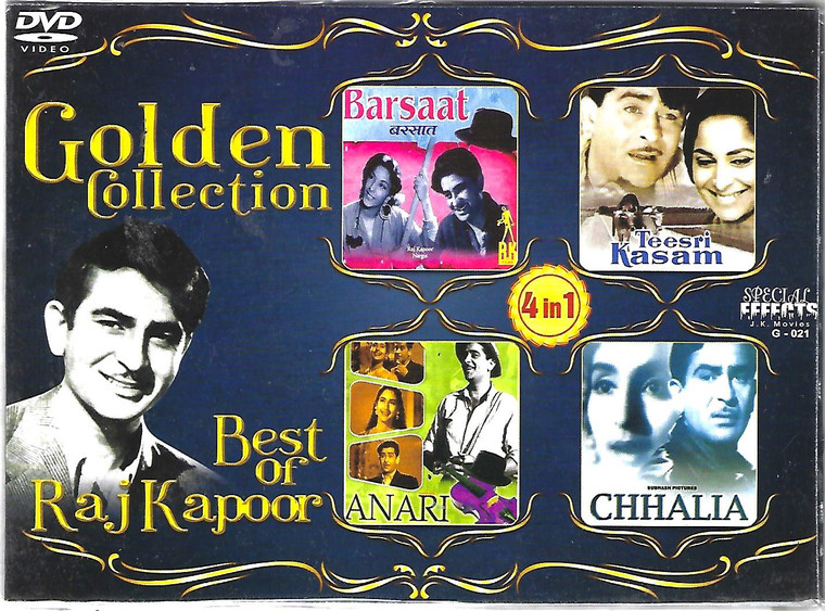 Golden Collection raj Kapoor-barsaat,Teesri kasam,anari,Chhalia  (4 IN 1 )