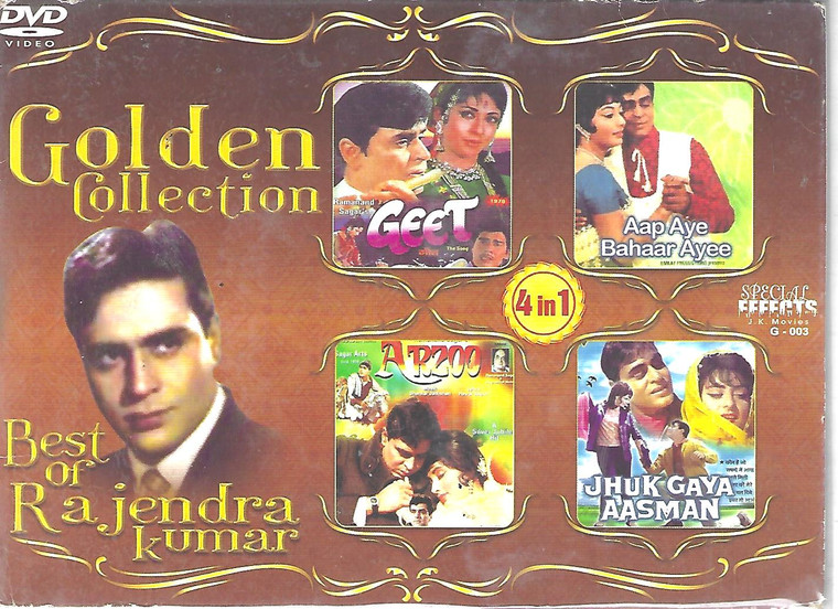 Golden Collection Rajendra Kumar-Geet,Aa[p Aye Bahaar Ayee,Arzoo,Jhuk Gaya Aasman    (4 IN 1 )