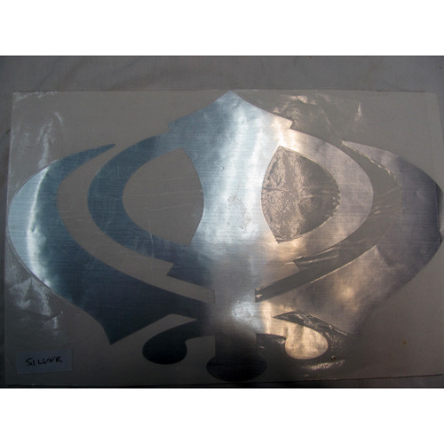 Silver Vinyl Khanda Decal Big 14x9 Inches