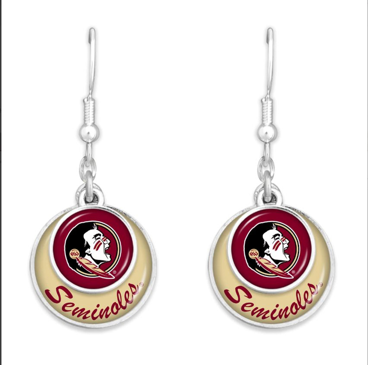  FTH 55427 Louisville Cardinals Double Disk Earrings