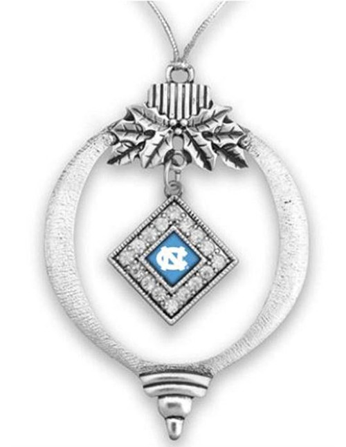 48585 North Carolina Tarheels Pewter Bulb Ornament with Rhinestones