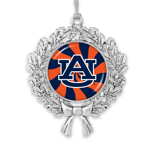 62007 Auburn Peppermint Stripe Wreath Christmas Ornament