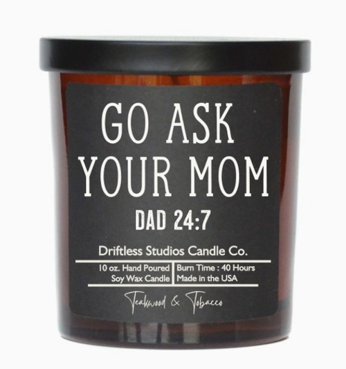 "Go Ask Your Mom Dad 24:7" Strawberry Ice-Cream Soy Wax Candles - 10oz Candle with Lid