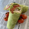 
Poached Chicken with Guacamole, tomato cucumber lettuce and red onion on a spinach wrap
