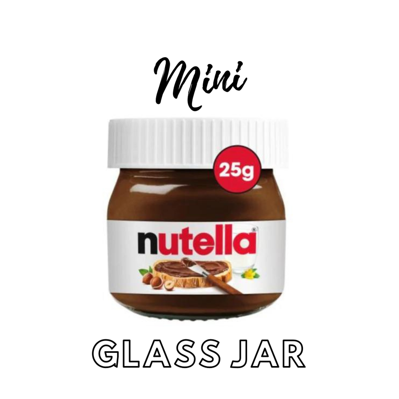Mercato - How adorable are these mini jars of Nutella! Each glass jar  contains 25 grams of the creamy, chocolaty hazelnut spread. Perfect for  bomboniere, gifts, parties or a mini treat for