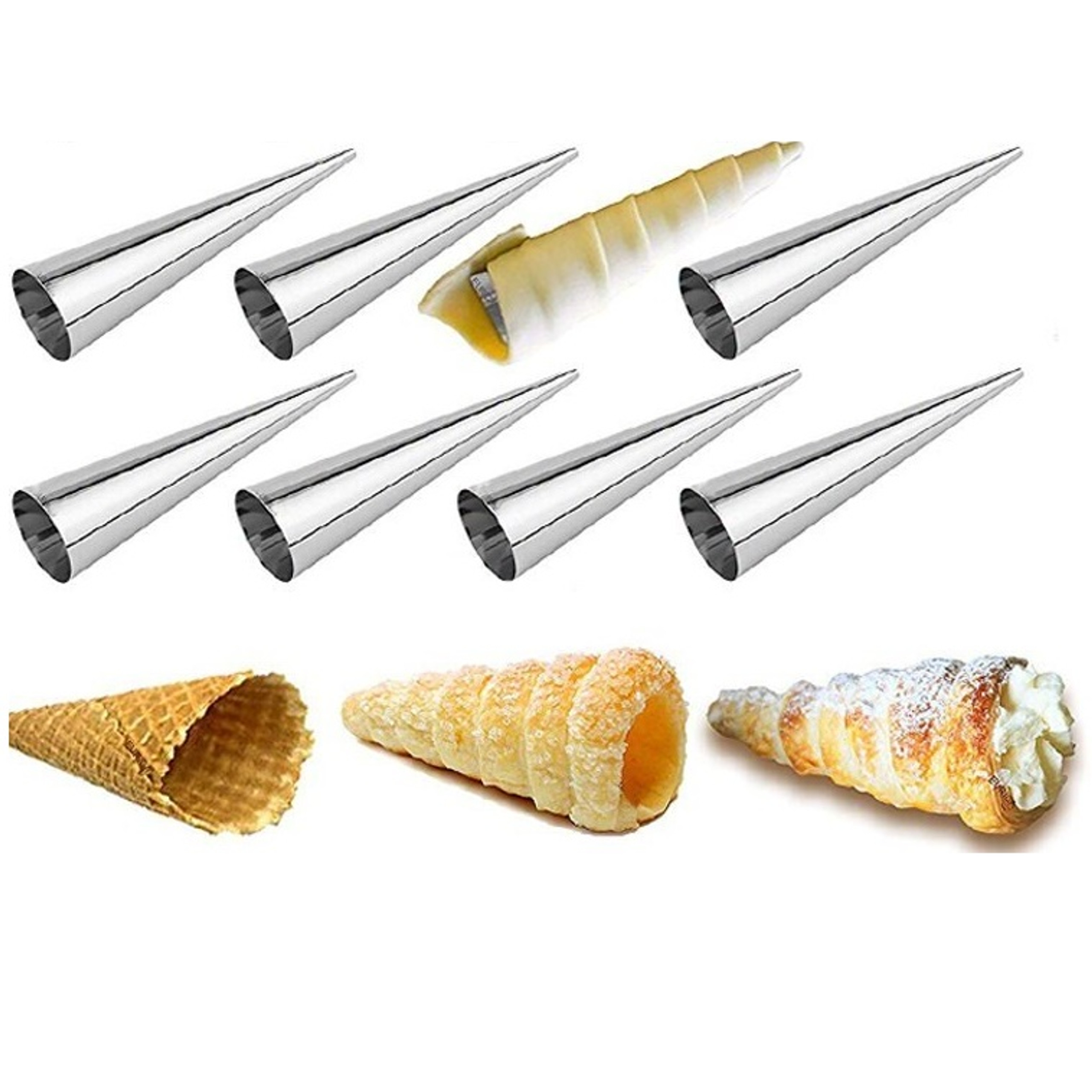 Mondo Cream Horn Moulds Stainless Steel 4 Pack