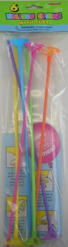 Balloon Sticks With Cups 6Pkt