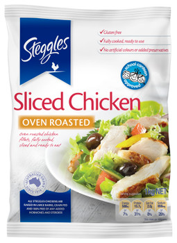 Steggles Sliced Chicken Meat Free Flow 1kg Steggles Sliced Chicken Meat Free Flow 1kg