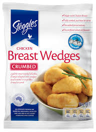 Steggles Crumbed Chicken Breast Wedges 1kg