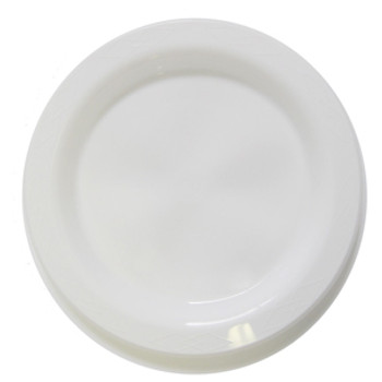 Reusable Round White Dinner Plates 230mm 25 Pack