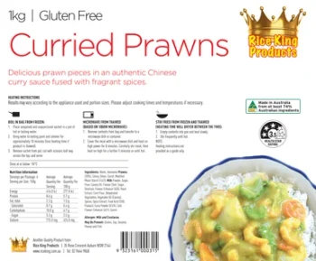 Rice King Curried Prawn Spec Sheet