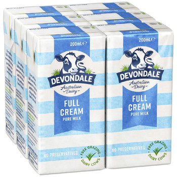 Devondale Long Life Full Cream Milk 200ml 6 Pack Main