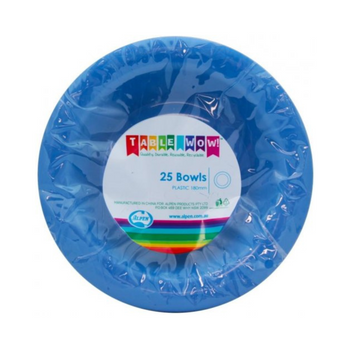 Bowl Plastic 180mm Royal Blue 25 Pack - Alpen 