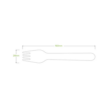 Biopak 16cm Wooden Forks Dimensions