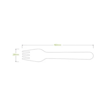 Biopak 16cm Wooden Forks Dimensions