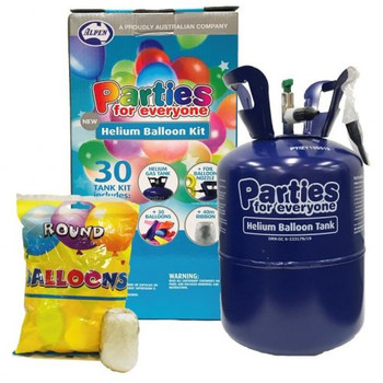 Disposable Helium Gas Tank + 30 Balloons