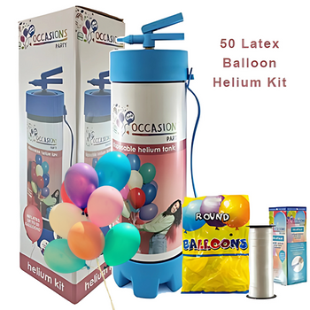 Occasions Disposable Helium Gas Tank + 50 Balloons