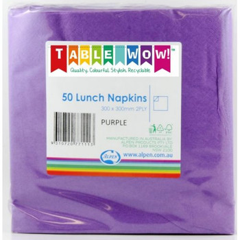 Serviettes Purple Lunch 2Ply 100 - Alpen