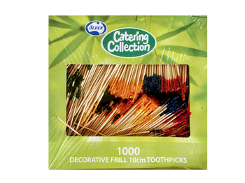 ALPEN FRILLED TOOTHPICKS LARGE 4inch  10cm 1000 PACK