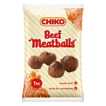 Chiko Fully Cooked Beef Meatballs 1kg frozen Simplot foodservice product