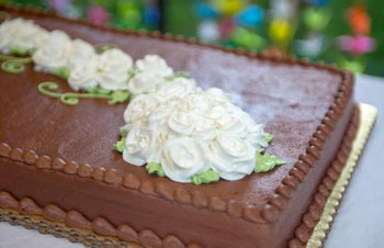 NAKED FULL SLAB CHOCOLATE CAKE DECORATED