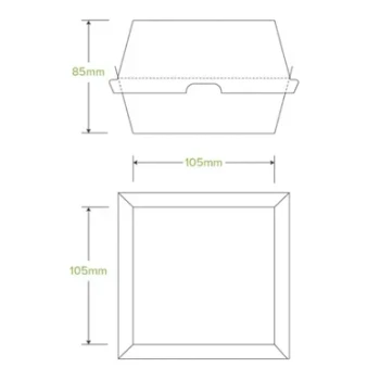 Biopak Regular Size Bioboard Takeaway Burger Boxes Dimensions