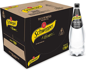 Schweppes Soda Water 12 x 1.1 litre Bottles