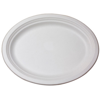 Large Oval Natural Fibre Plates 25 Pack available from Padstow Food Service