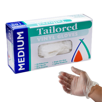 Medium Powdered Vinyl Gloves 100 Pack