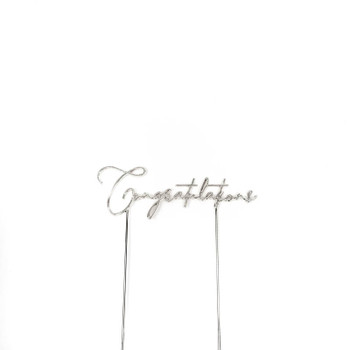 Silver Cake Topper Congratulations