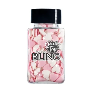 Edible Pink and White Hearts 55g