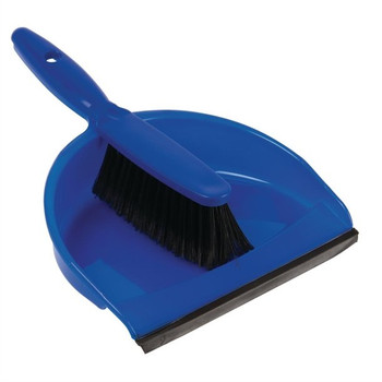 Blue Plastic Dust Pan Set