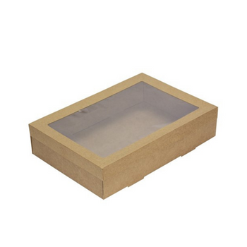 Kraft Catering Grazing Box With Window Lid Medium Lid On