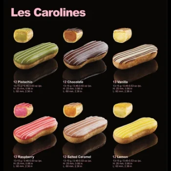 La Rose Noire Les Carolines Assorted Mini Eclairs 6 Flavours 12 of each