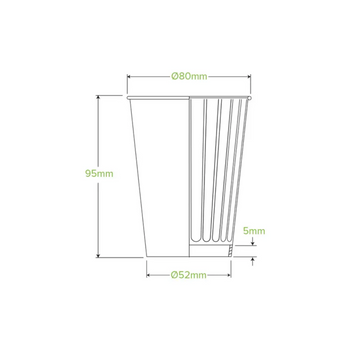 Biopak Black Double Wall Biocups 255ml 8oz Dimensions