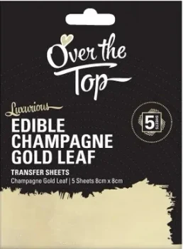 Edible Champagne  Gold Leaf 5 Sheets