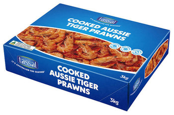 Whole Cooked Aussie Tiger Prawns 3kg