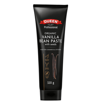 Queen Organic Vanilla Bean Paste With Seeds 320g available from Padstow Food Service