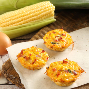 Cocktail Bacon Corn & Leek Frittata