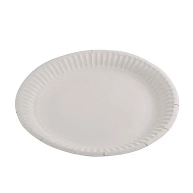 Round 9 Inch White Paper Plates x 50
