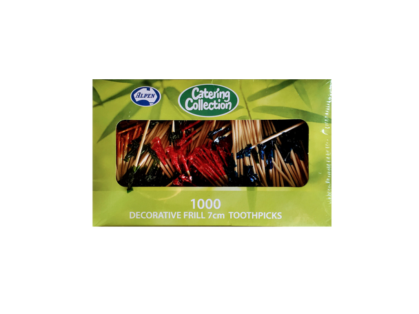 TOOTHPICKS FRILLED 2.5INCH 7cm 1000 PACK
